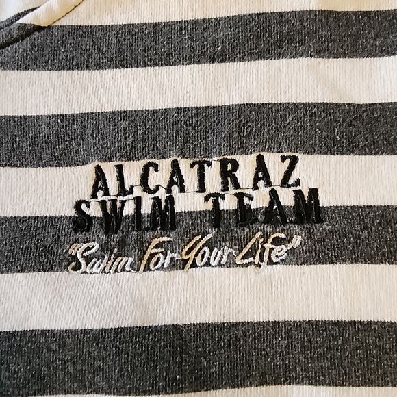 Yings Kids Size Medium Black And White Striped Zip Hoodie Alcatraz Swim Team - Picture 4 of 8